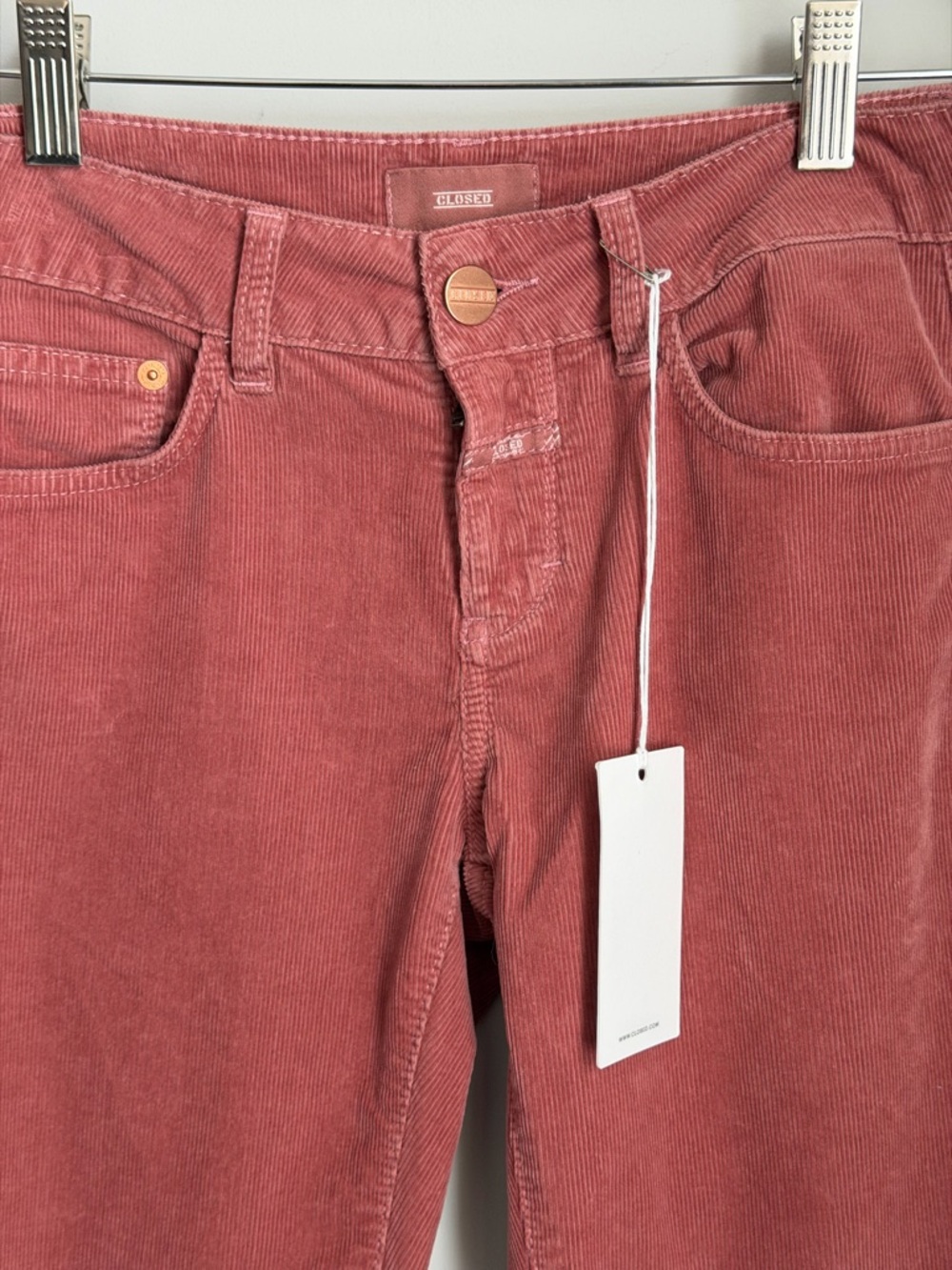 Closed Dusty Rose Corduroy Pants Size 25 NWT Made in Italy - Picture 2 of 11
